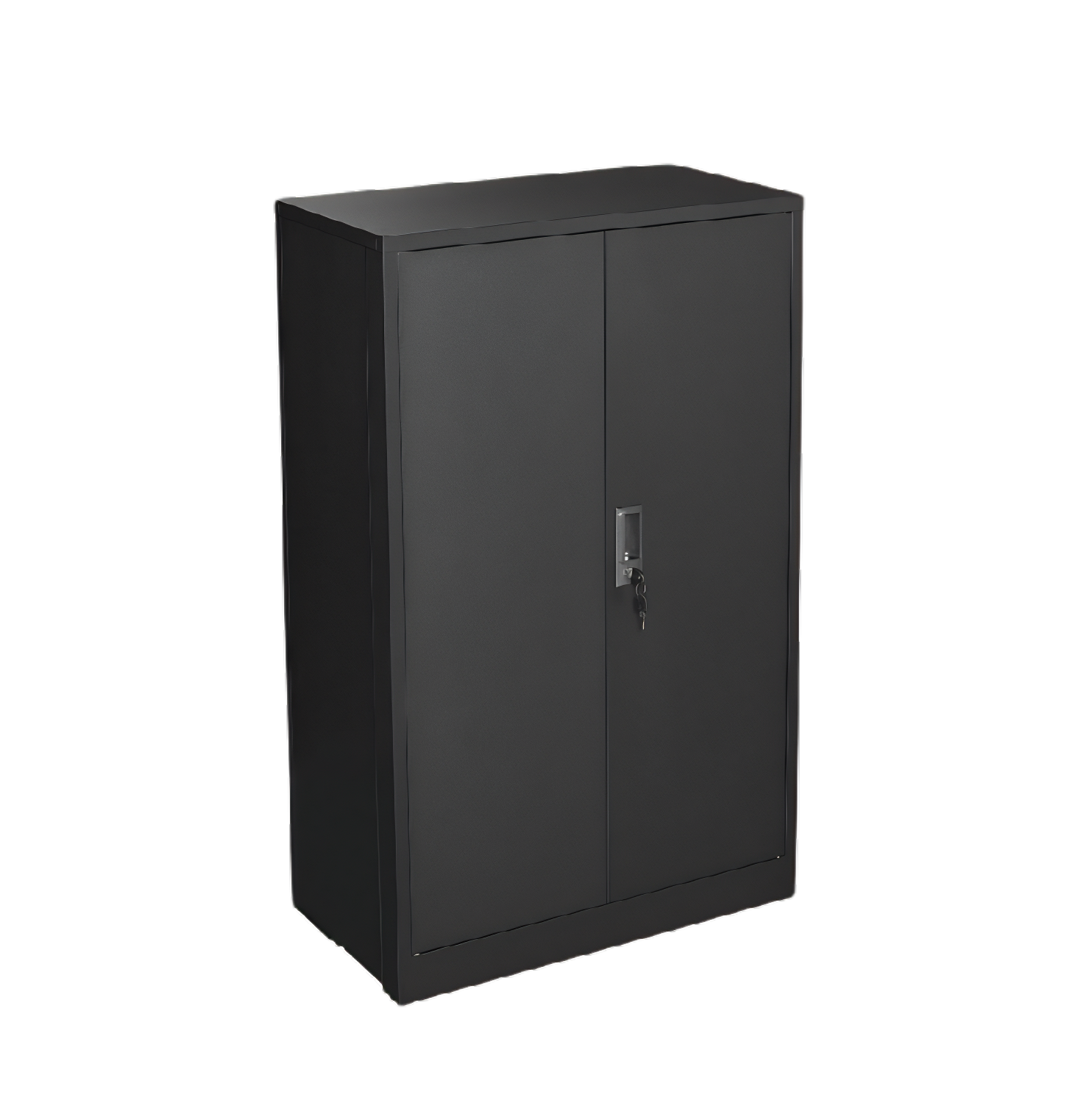Black Metal Folding Storage Cabinet with Locking Doors – Adjustable Shelf, Easy Assembly & Lightweight Design
