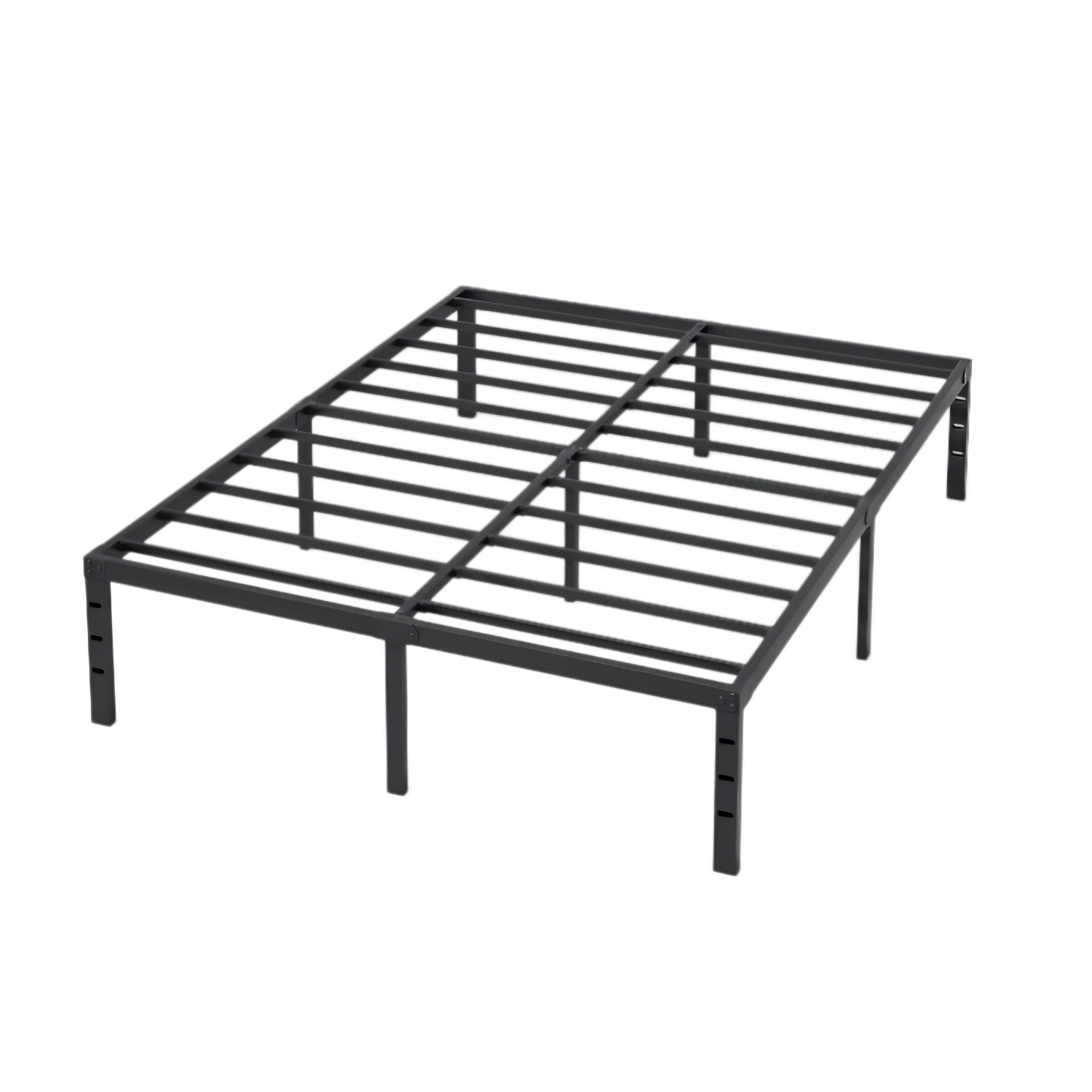 Marco de cama de metal tamaño queen: plataforma resistente de 14 pulgadas con almacenamiento