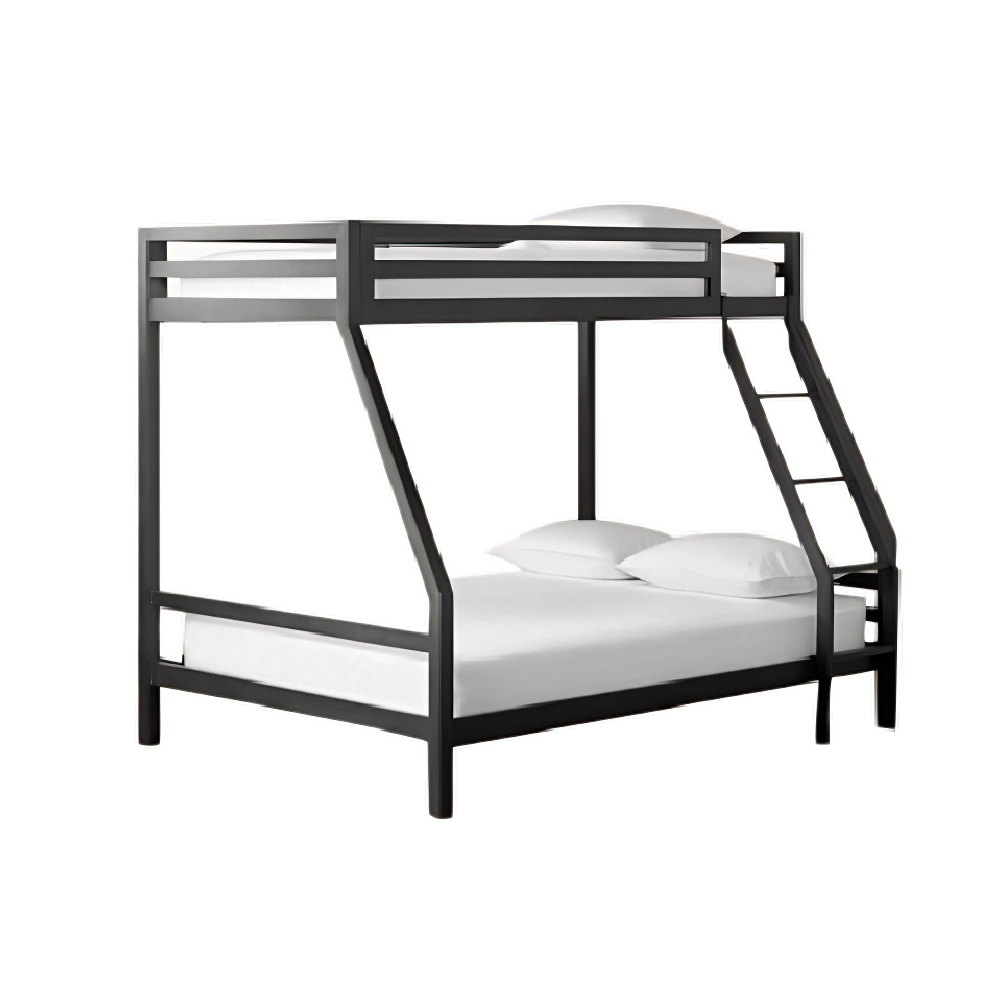 School Apartment Loft Children Bunk Bed with Safety Ladder | Heavy-Duty Metal Double Deck Bed