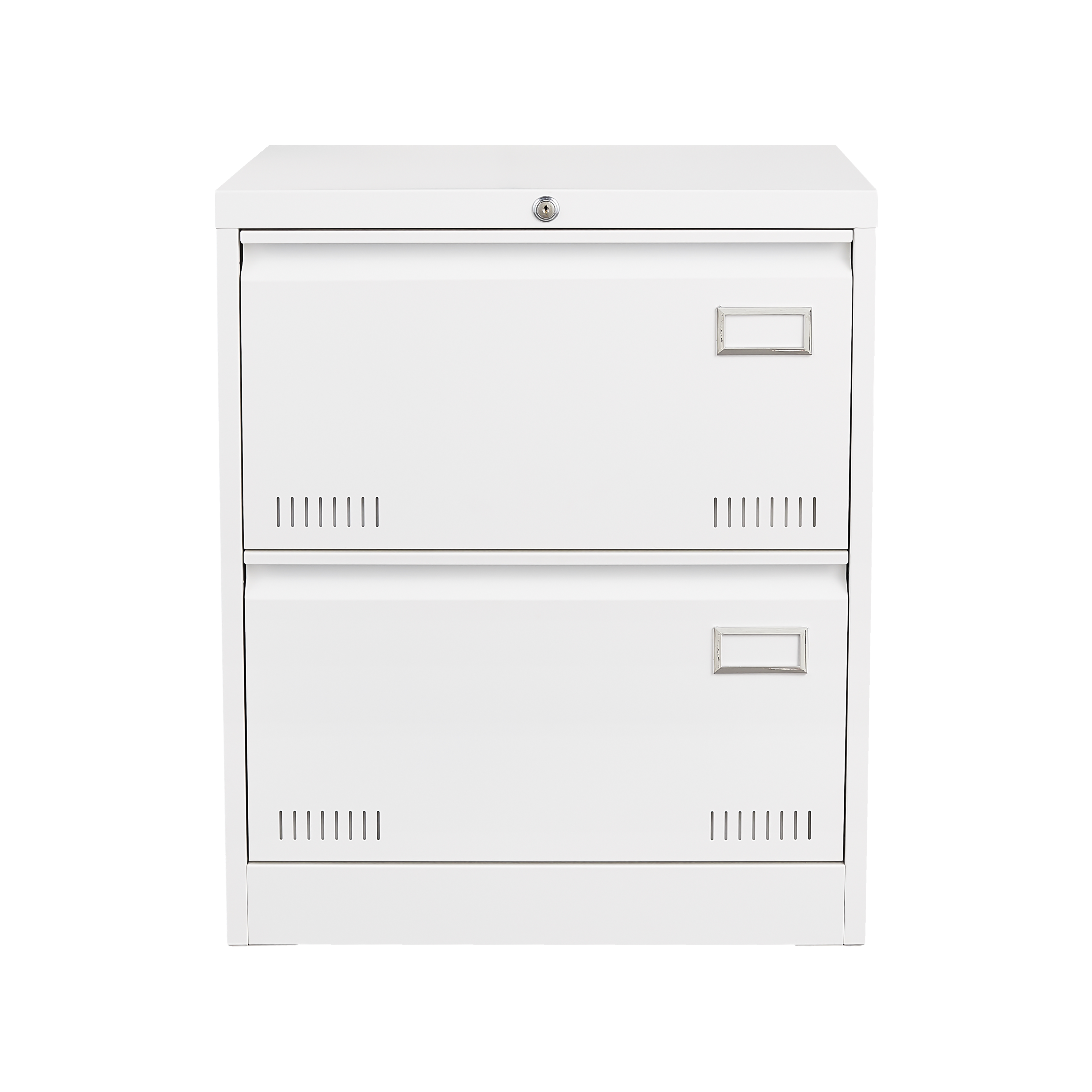 White 2-Drawer Lateral File Cabinet with Lock – Metal Filing Cabinet for Legal, Letter, A4, F4 Documents, Home & Office Storage