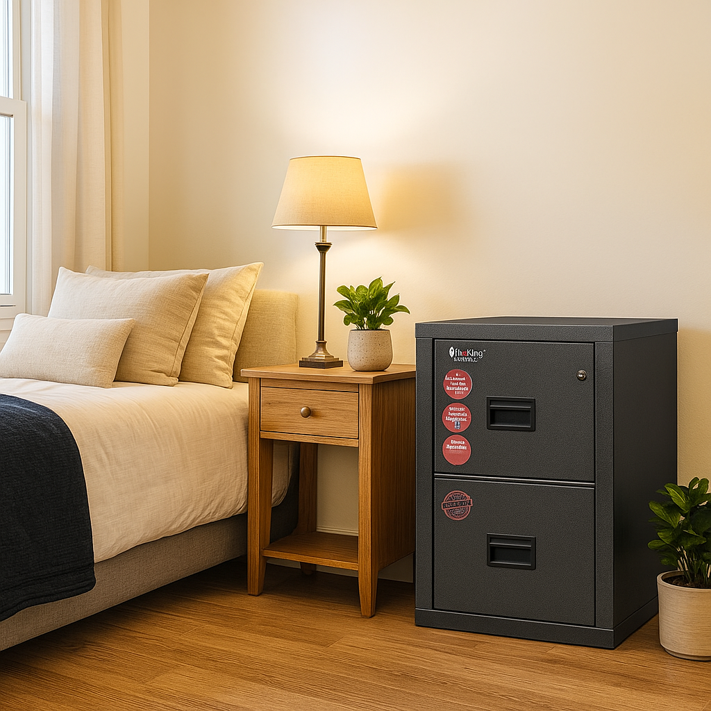Fireproof 2-Drawer Filing Cabinet – Legal & Letter Safe with Key Lock