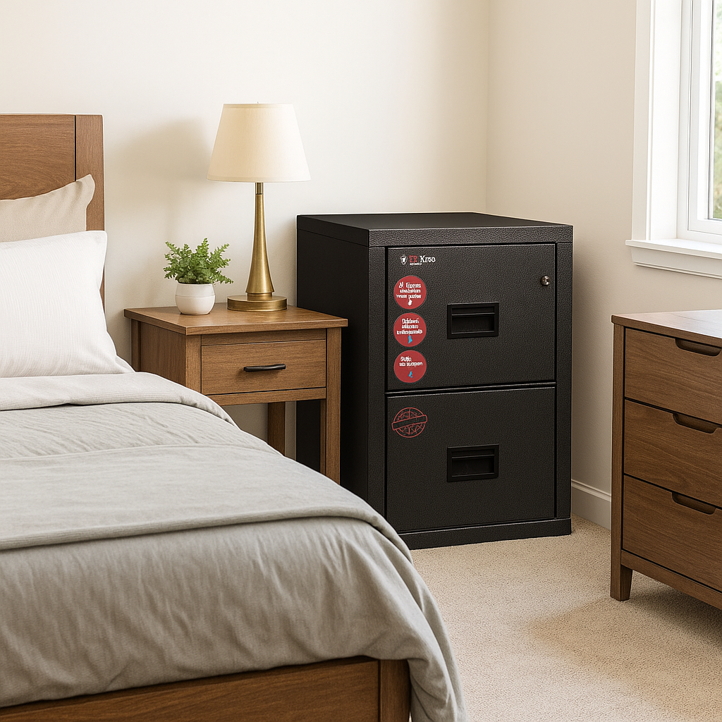 Fireproof 2-Drawer Filing Cabinet – Legal & Letter Safe with Key Lock
