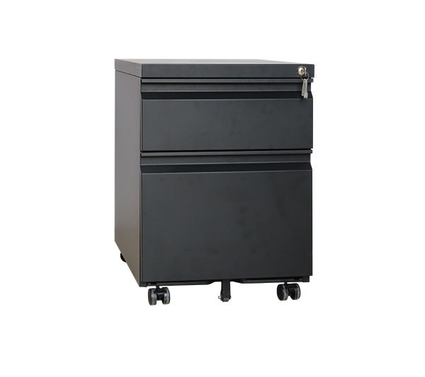Modern Office Finger Handle 2-Drawer Mobile Pedestal | Steel Rolling Storage Cabinet MP-02