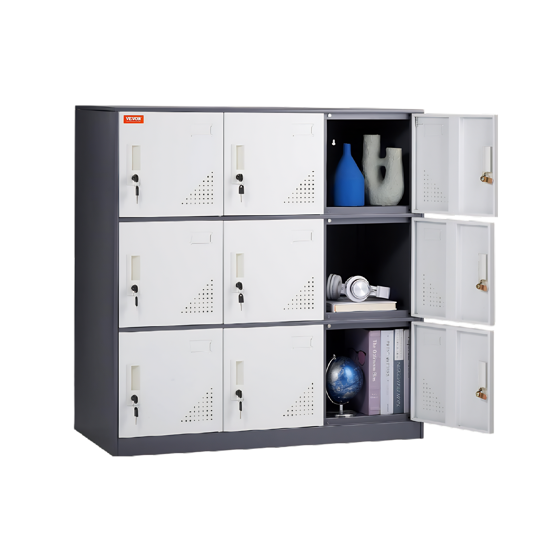 Gray Metal 9-Door Employee Locker – Office & Gym Storage