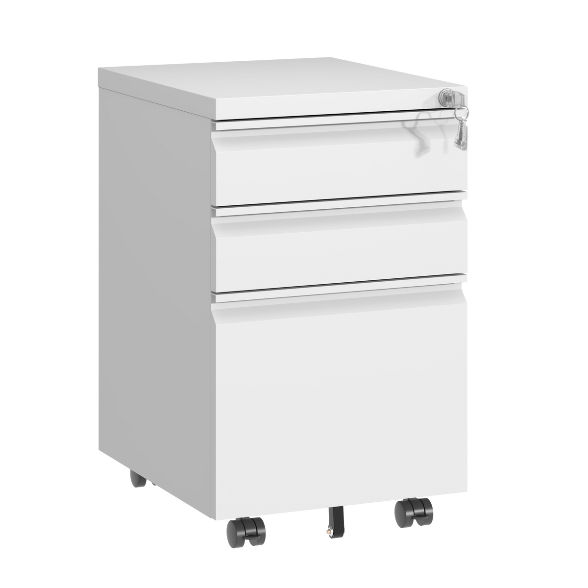 Byshtec 3-Drawer Mobile Metal File Cabinet with Lock Filing cabinets