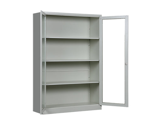 Complete Glass Half Height Filing Cabinet | Steel Storage Cabinet with Glass Doors FC-G6