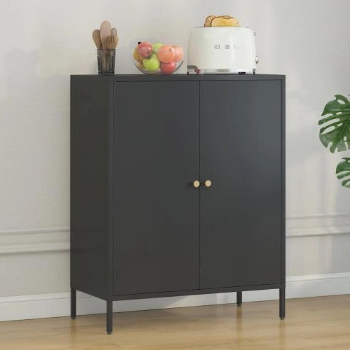 Black Metal Storage Cabinet – Lightweight Storage for Home & Office