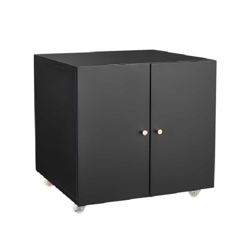 Metal Printer Stand with Storage Cabinet – Double Door Steel File Cabinet with Lockable Wheels for Home & Office