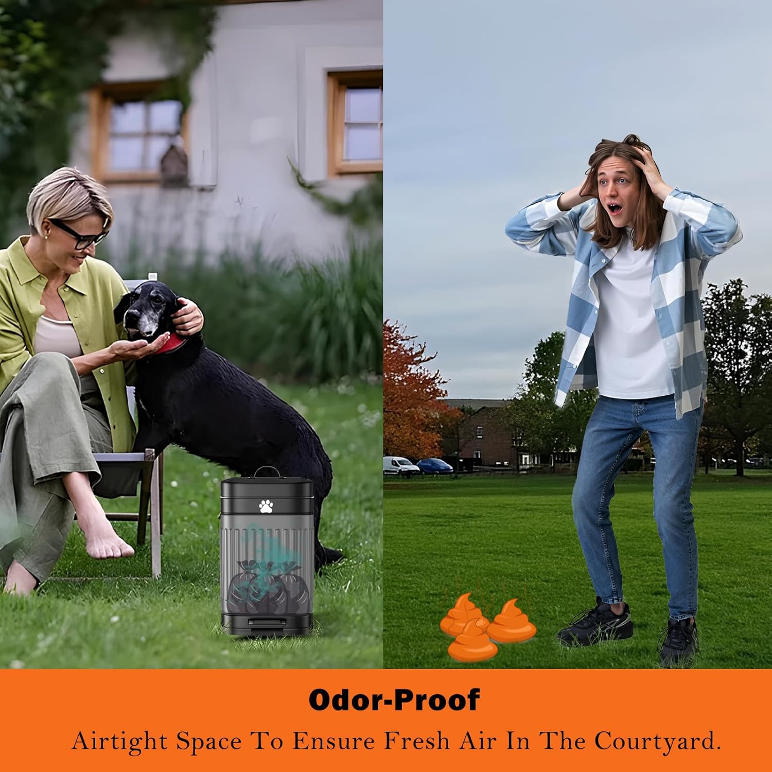 Outdoor Dog Poop Trash Can – 5L Metal Pet Waste Bin with Lid & Pedal