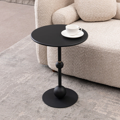 15.7'' Vintage Metal Round Coffee Table – Small Accent End Table for Sofa, Bedside, Living Room or Bedroom