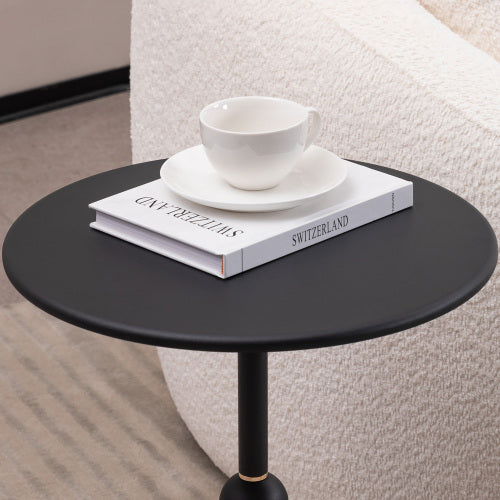 15.7'' Vintage Metal Round Coffee Table – Small Accent End Table for Sofa, Bedside, Living Room or Bedroom