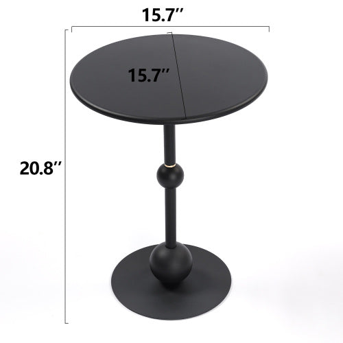 15.7'' Vintage Metal Round Coffee Table – Small Accent End Table for Sofa, Bedside, Living Room or Bedroom