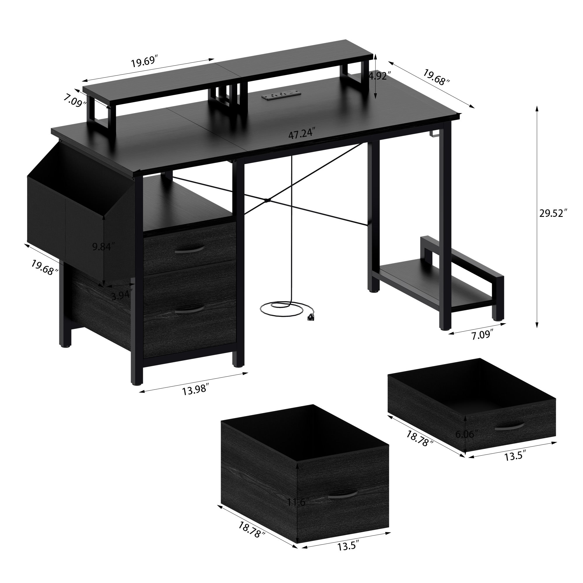 Steel Office Desk with Computer Tabletop – Modern Workstation