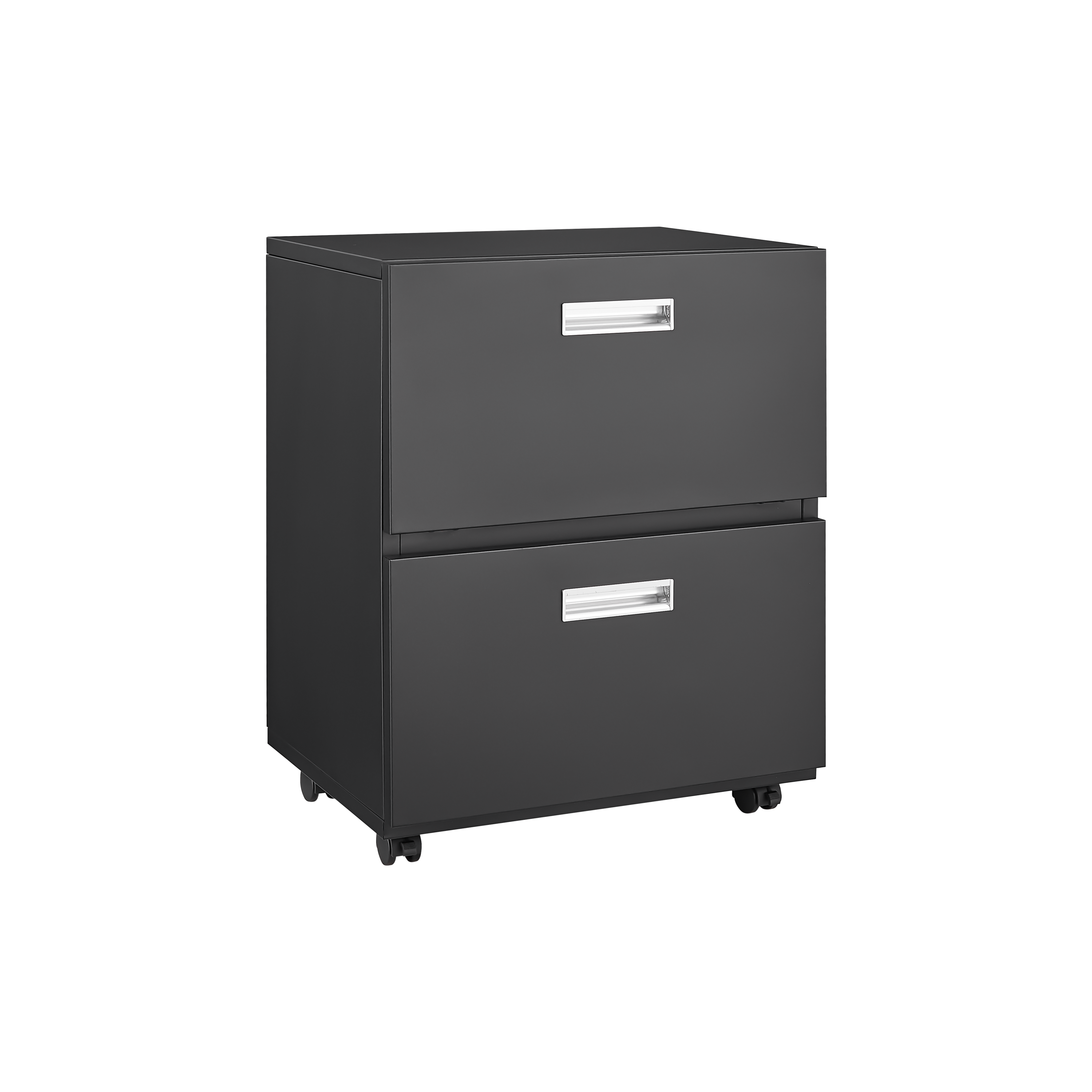 Black Steel Copier & Printer Cabinet with Wheels – 2-Door Mobile Filing Stand for Office