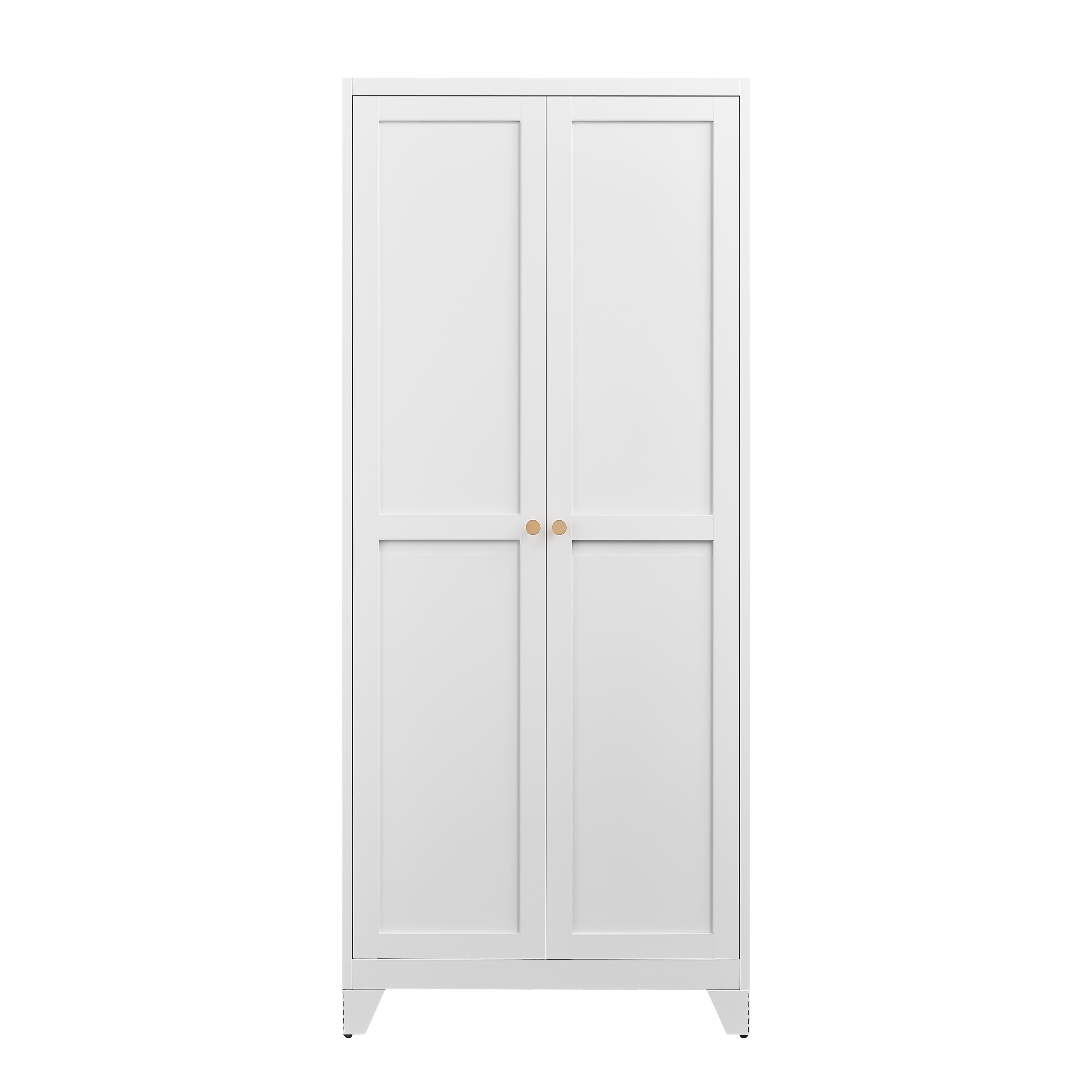 75" White Metal Pantry Cabinet with Adjustable Shelves