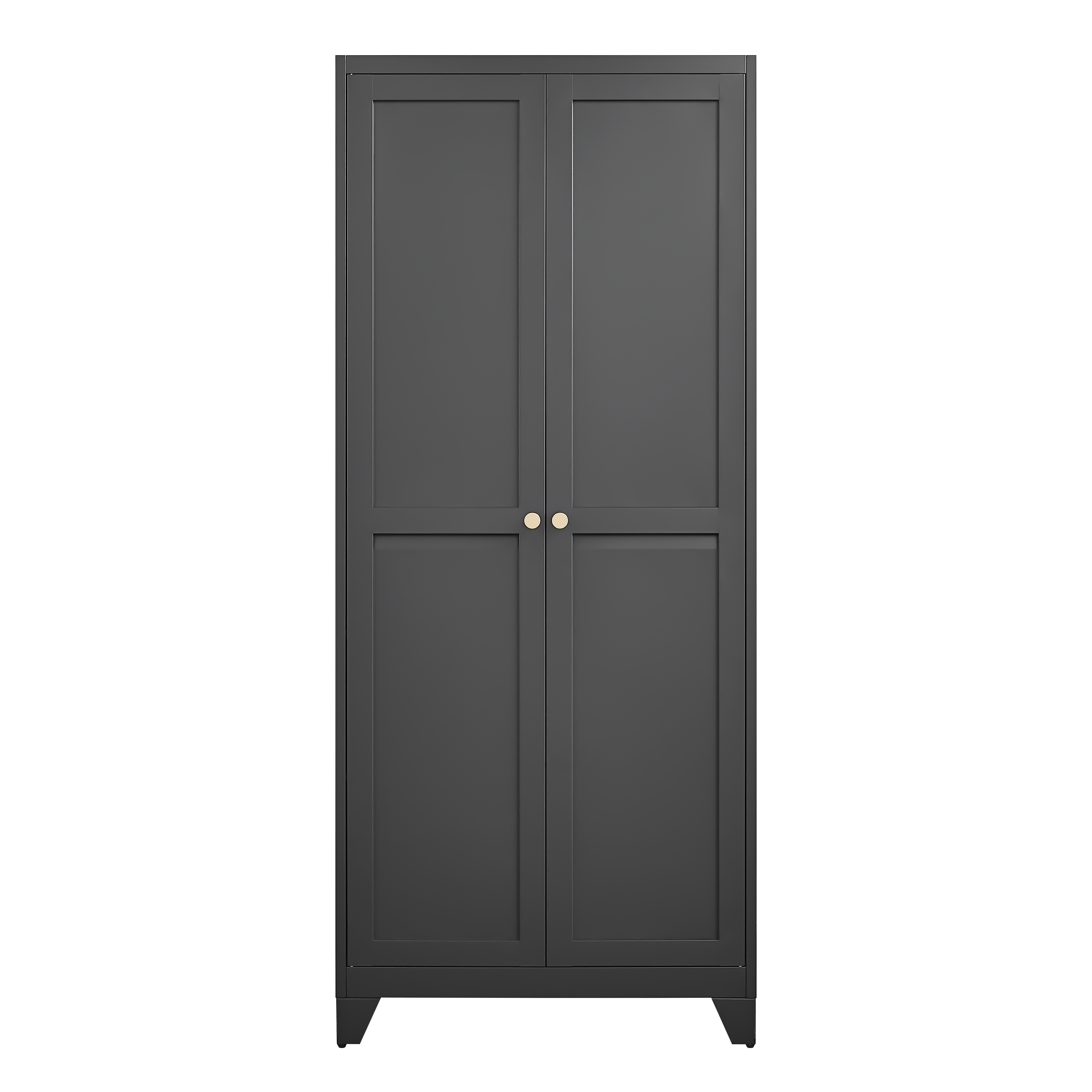 75" White Metal Pantry Cabinet with Adjustable Shelves