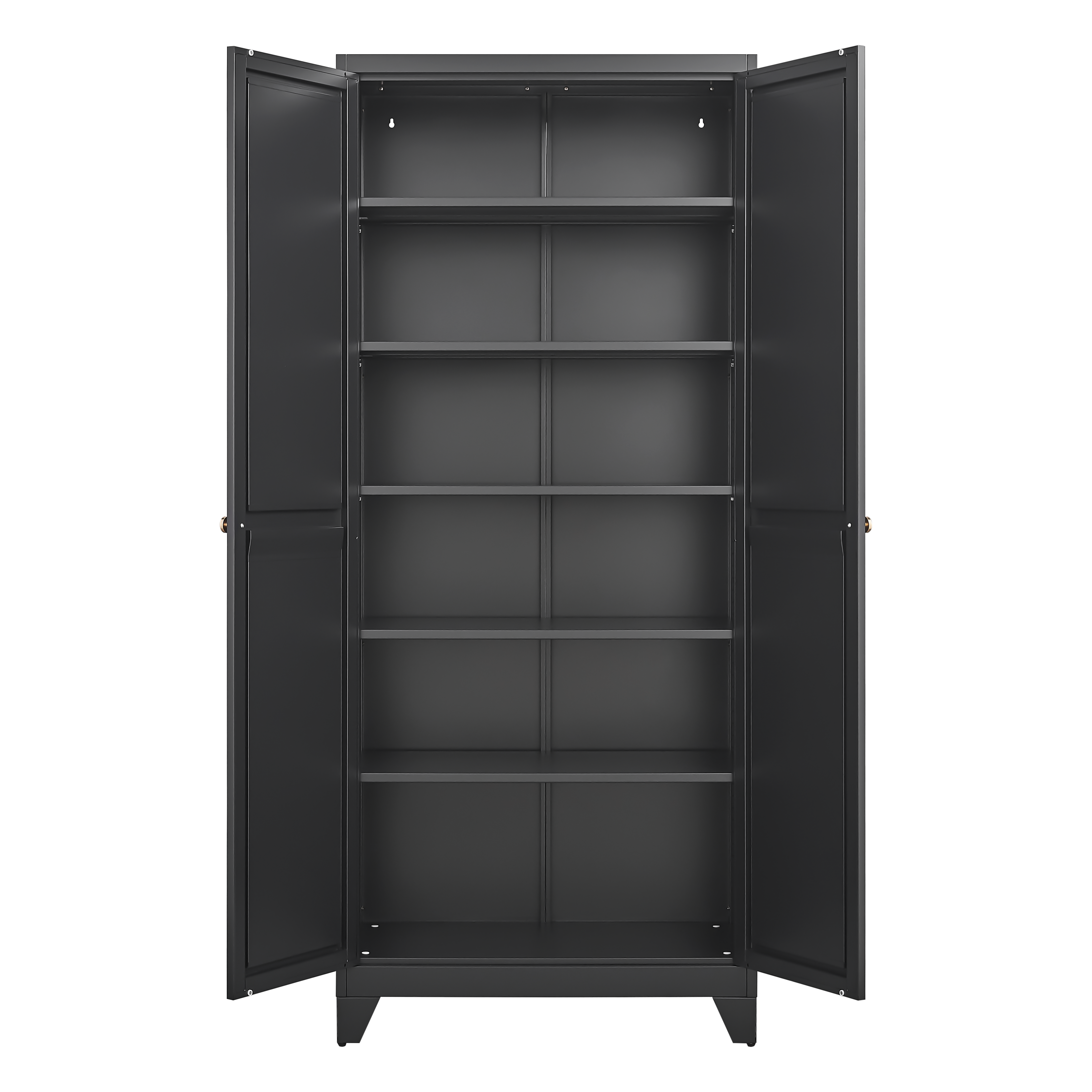 75" White Metal Pantry Cabinet with Adjustable Shelves