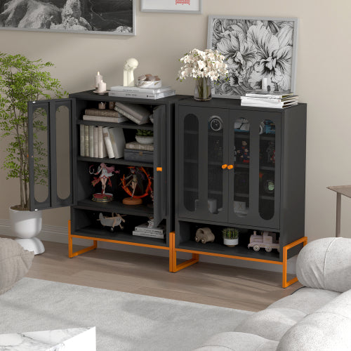5.9'' High Foot Steel Shoe Cabinet with Double Mesh Doors – Adjustable Shelves, Hollow Base Moisture-Proof Design, Entryway Storage Organizer