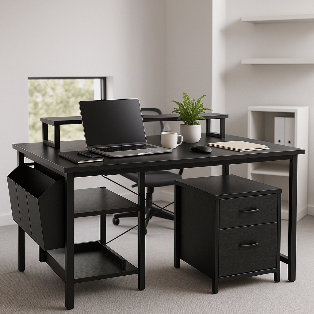 Steel Office Desk with Computer Tabletop – Modern Workstation