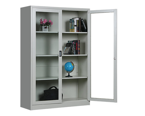 Complete Glass Half Height Filing Cabinet | Steel Storage Cabinet with Glass Doors FC-G6