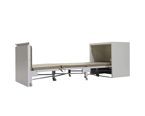 Steel Frame Folding Bed with Integrated Cabinet | Compact Office & Hospital Nap Bed