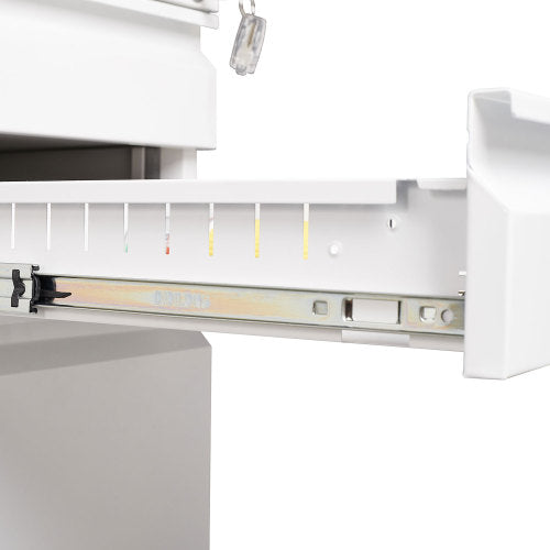 Archivador móvil blanco de 3 cajones con cerradura – Almacenamiento de oficina