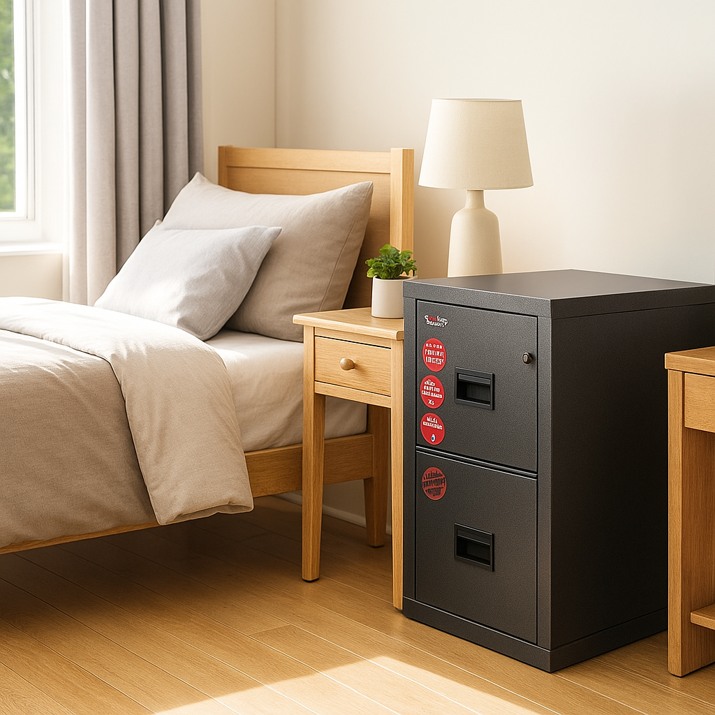 Fireproof 2-Drawer Filing Cabinet – Legal & Letter Safe with Key Lock