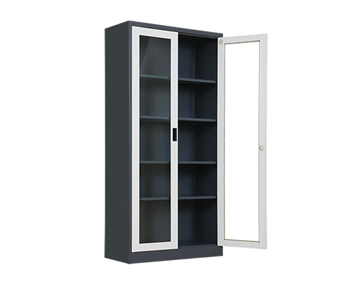 2-Drawer Filing Cabinet with Full Glass Doors | Steel Office Storage FC-G6