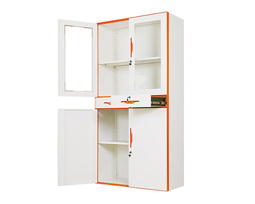 Slim Rim 4-Door Steel Filing Cabinet with 2 Drawers | Multi-Storage Office Cabinet