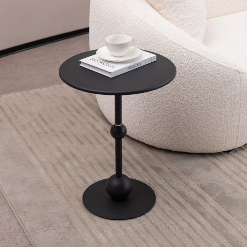 15.7'' Vintage Metal Round Coffee Table – Small Accent End Table for Sofa, Bedside, Living Room or Bedroom