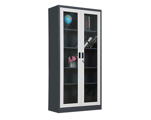 2-Drawer Filing Cabinet with Full Glass Doors | Steel Office Storage FC-G6