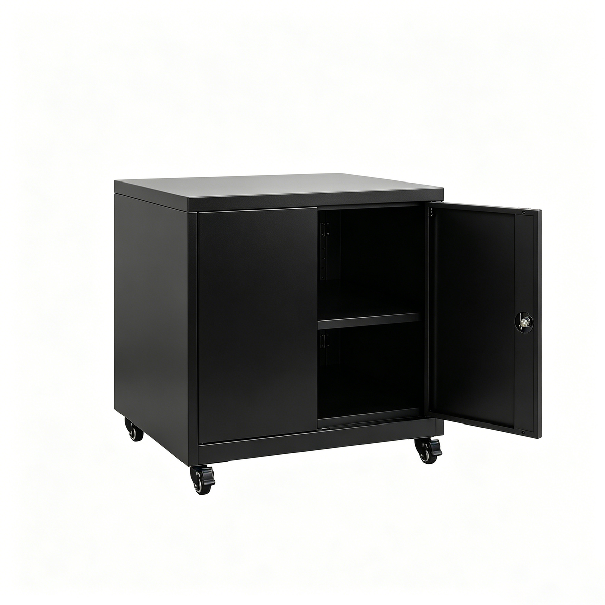 Byshtec Large Metal Rolling Printer Cabinet with Storage