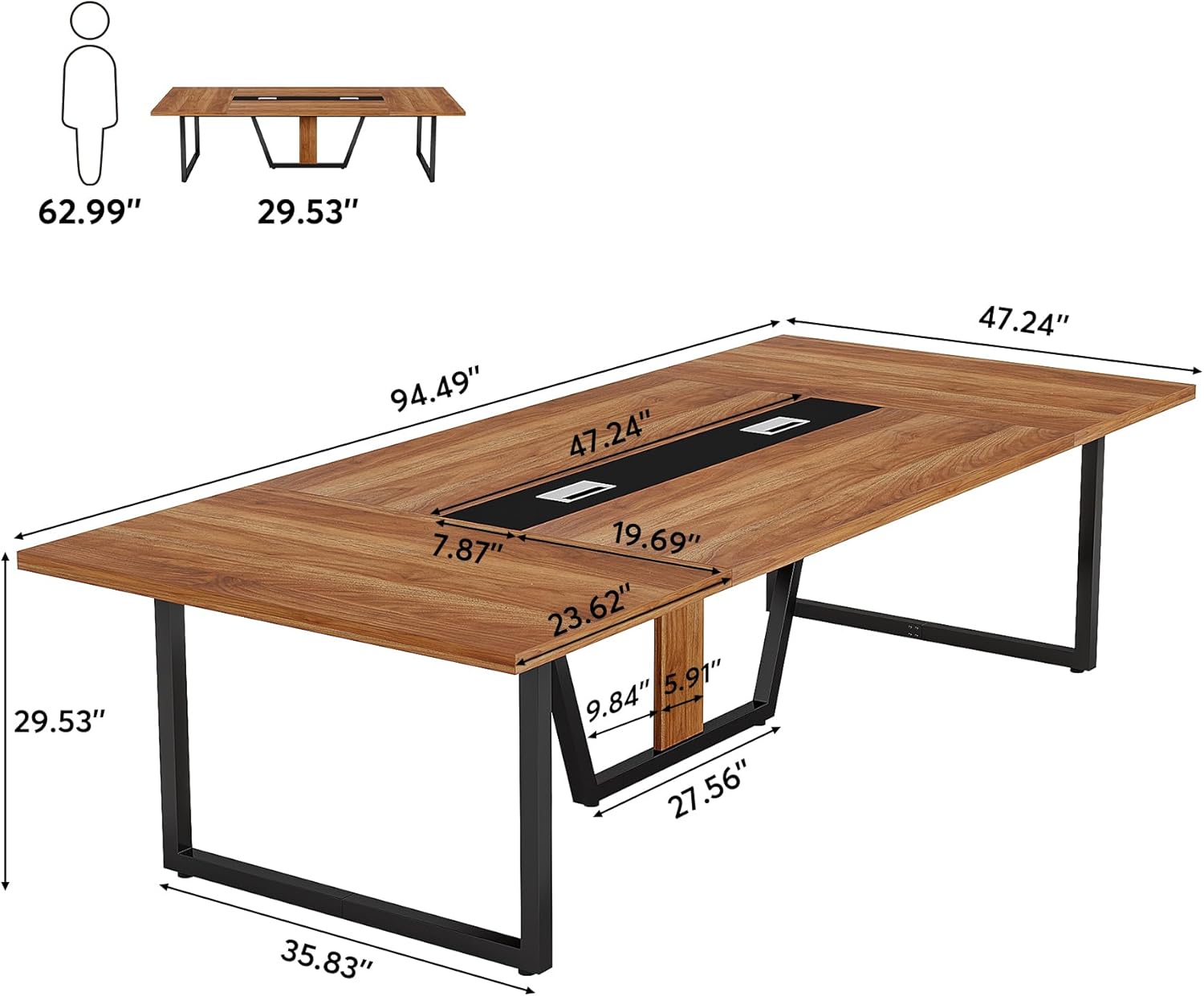 Large Conference Table for 8-10 People – Modern Office Meeting Table